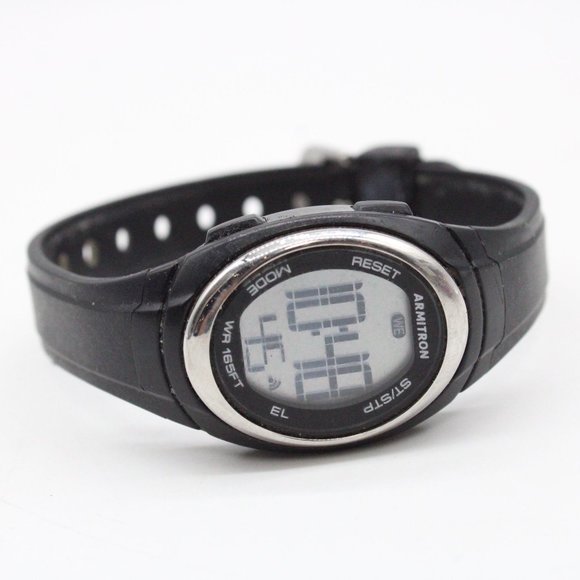 Vintage Armitron Digital Watch Womens Black Tone Stainless Steel WR 165 FT - Picture 5 of 8